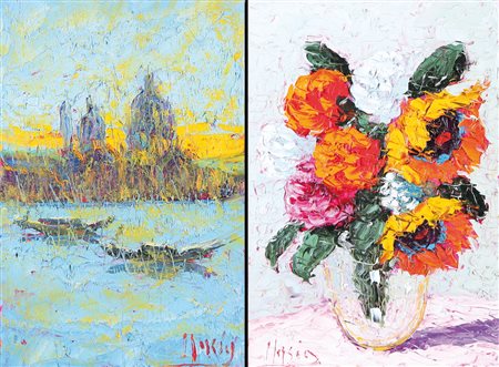 ROBERTO MASIA Iglesias (Ca) 20/02/1958 Venezia alba chiara olio su tela cm....