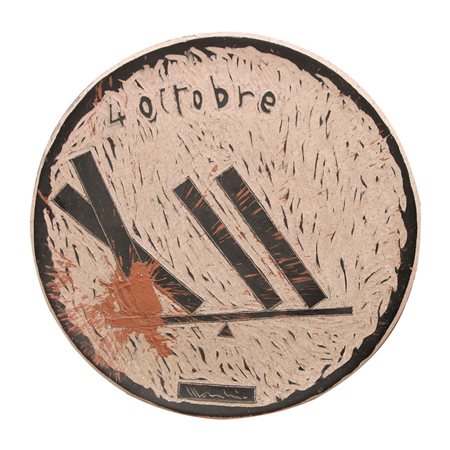 ALDO MONDINO Torino 04/10/1938 - 10/03/2005 Bilancia piatto in terracotta...