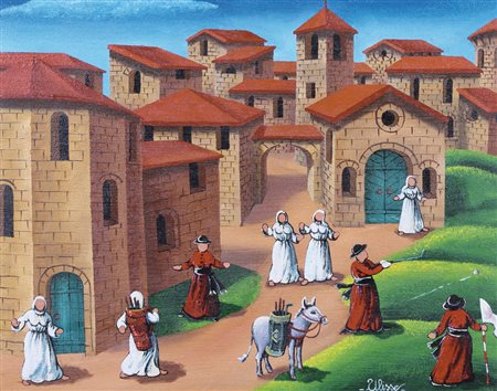 ULISSE Osimo (An) 21/06/1957 Sul campo da golf, 2003 olio su tavola cm....