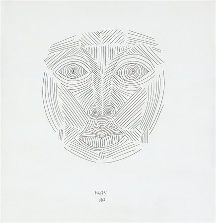 BRUNO MUNARI Milano 1907 - Milano 30/09/1998 Volto antenati, 1966 inchiostro...