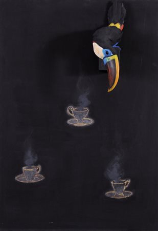 SILVIO MERLINO Napoli 1952 Senza titolo, 1998 tecnica mista e applicazione di...