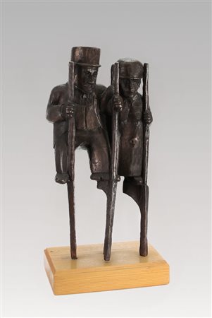 FRANZ BORGHESE Roma 21/01/1941 - Roma 17/12/2005 I trampoli, 1984 scultura in...