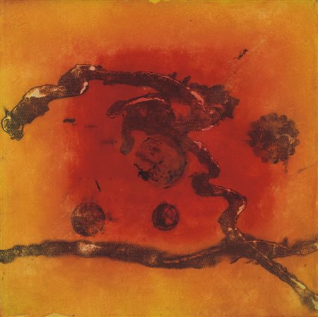 MARCO NEREO ROTELLI Venezia 14/05/1955 Combustione rossa tecnica mista e...