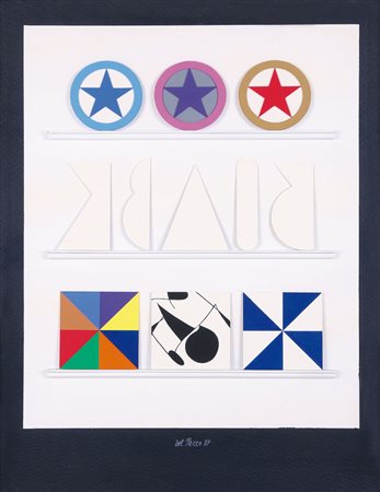 LUCIO DEL PEZZO Napoli 1933 Stelle, 1987 collage e colore acrilico su cartone...