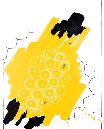 GASTONE BIGGI Roma 12/02/1925 L'uomo pioggia, 2008 colori industriali su tela...