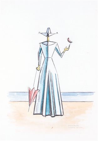 PIETRO MORANDO Alessandria 05/06/1889 - 24/09/1980 Suorina al mare tecnica...