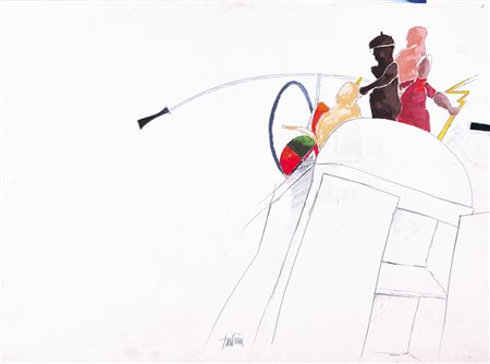 EMILIO TADINI Milano 1927 - Milano 24/09/2002 Senza titolo tecnica mista su...