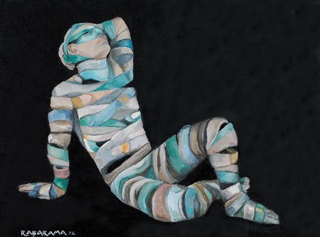 RABARAMA Roma 1969 Re-azione, 2004 olio su tela cm. 30x40, firma e anno in...