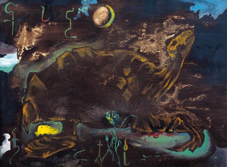 GIANNETTO FIESCHI Zogno (Bg) 10/06/1921 Notte, 1967 olio su tela cm. 60x80,...