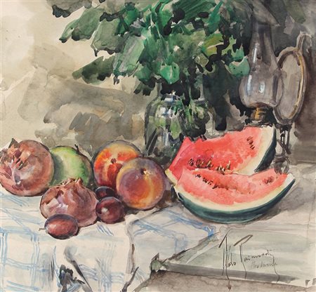 ALDO RAIMONDI Roma 1902 - 22/07/1998 Natura morta acquerello su carta...