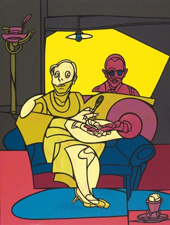 VALERIO ADAMI Bologna 17/03/1935 Still Life, (2004) olio su tela cm. 130x97,...