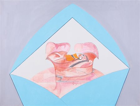 FRANCO BRUZZONE Altare (SV) 01/11/1934 Oggetto-fiore chiaro, 1969 tempera e...