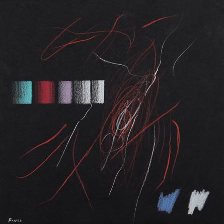 ENNIO FINZI Venezia 1931 Senza titolo, anni 2000 pastelli su cartoncino nero...