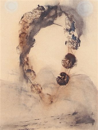 PIETRO FORTUNA Padova 29/07/1950 Paese, 1986 tecnica mista su carta cm....