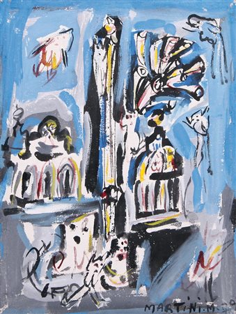 MARIO MARTINI Roma 21/10/1931 - 03/03/2007 Paesaggio romano, 1979 acrilico su...