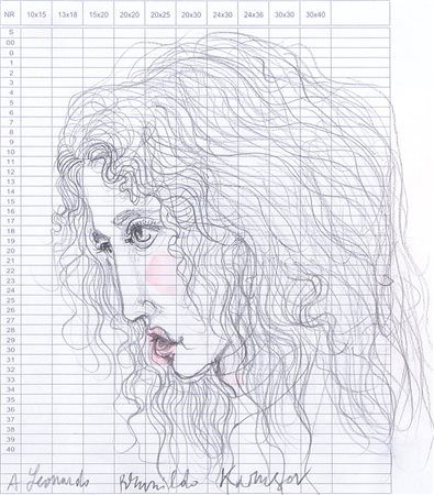 BRUNO CARUSO Palermo 08/08/1927 Profilo femminile matita e acquerello su...