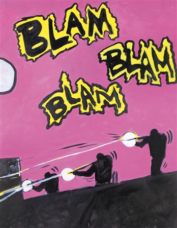 ESTEBAN VILLALTA MARZI Roma 1956 Blam, blam, blam 1991 acrilico su tela cm....