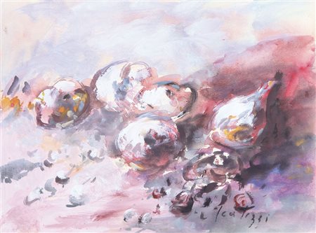 SERGIO SCATIZZI Gragnano (Lu) 20/12/1918 - Firenze 02/12/2009 Frutta, anni'70...