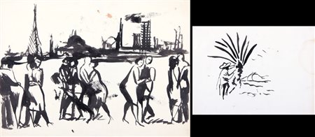 CARLO MATTIOLI Modena 08/05/1911 - Parma 12/07/1994 Festa china su carta cm....