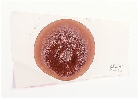 OTTO PIENE 1928 Senza titolo, 1963 tecnica mista su carta cm. 16x25, firma...