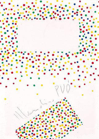 ALDO MONDINO Torino 04/10/1938 - 10/03/2005 Mondino può, 1965 tecnica mista e...