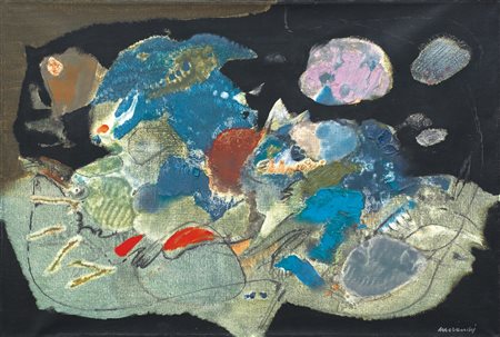 GINO MORANDIS Venezia 1915 - Venezia 1994 Immagine n° 99, (1962/63) olio su...