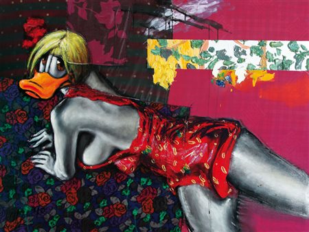 ANTONIO MURGIA Sarroch (Ca) 12/03/1956 Miniabito in seta, 2010 acrilico su...