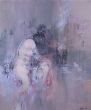 GIUSEPPE AJMONE Carpignano Sesia 17/02/1923 - 07/04/2005 Nudo seduto, 1990...