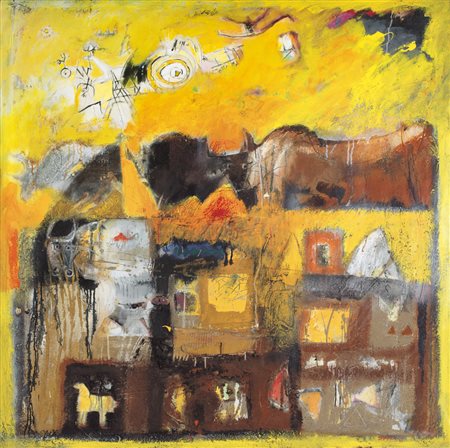 MEDHAT SHAFIK El Badari (Egitto) 1956 Graffiti, 1991 tecnica mista su tela...