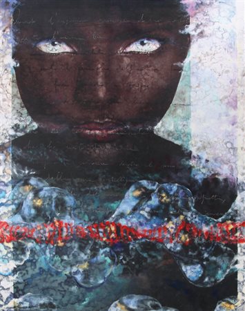 LAURA ORENI Vercelli 01/01/1961 Ascolta!, 2001 tecnica mista su tela cm....