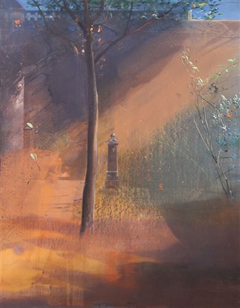 MARIO MADIAI Livorno 1944 Paesaggio, 1995 olio su tela cm. 110x80, firma e...