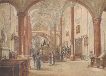 Franz Alt (Wien/Vienna 1824 – Wien/Vienna 1914), La chiesa di corte a...