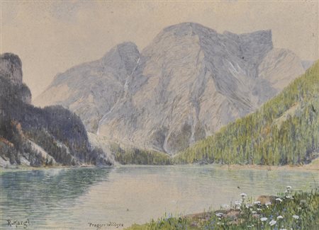 Rudolf Kargl (Wien/Vienna 1878 – Mödling 1942), Lago di Braies;Acquerello, 20...
