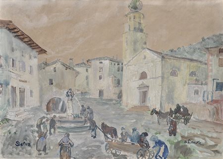 Oskar Laske (Czernowitz, Bukowina 1874 – Wien/Vienna 1951), Piazza di un...