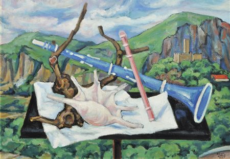 Remo Wolf (Trient/Trento 1912 – Trient/Trento 2009), Natura morta a Castel...