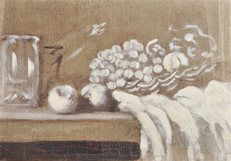 Friedrich Hell (Uderns, Zillertal 1869 – 1957), Stillleben mit Obstkorb;Olio...