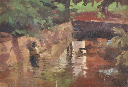 Josef Telfner (Meran/Merano 1874 – Gufidaun/Gudon 1948), Bacino d’acqua,...