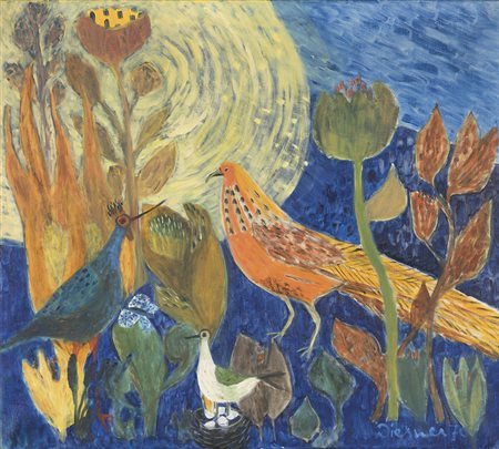 Gerhild Diesner (Innsbruck 1915 – 1995), Sole, 1970;Olio su tela, 80 x 90 cm,...