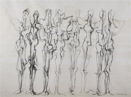 Franz Pöhacker (* Graz 1927), Figure, 1973;Carboncino, 47 x 64 cm, in cornice...