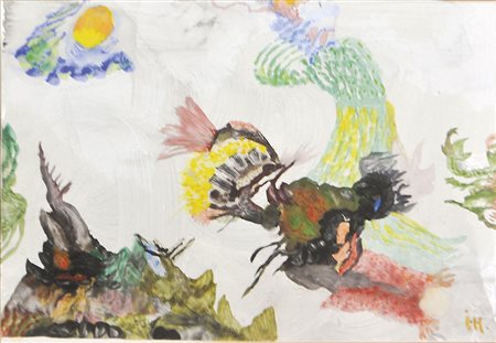 Inge Höck (* Münster/Tirol 1922), Paesaggio;Acquerello, 28,5, x 37 cm, in...