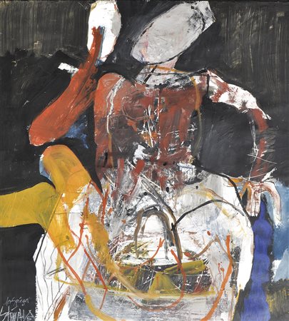 August Stimpfl (Imst 1924 – 2010), Lo specchio;Acrilico su carta, 99 x 89 cm,...