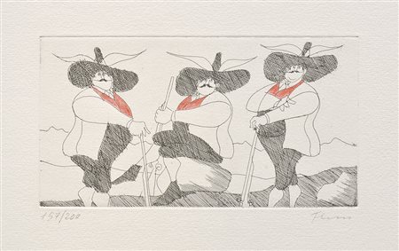 Paul Flora Glurns/Glorenza 1922 – Innsbruck 2003), Tre fieri...