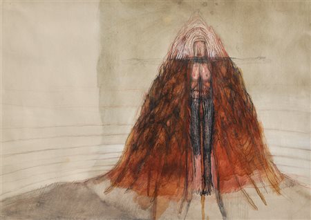 Anton Christian (* Innsbruck 1940), Incluso nella montagna;Tecnica mista su...