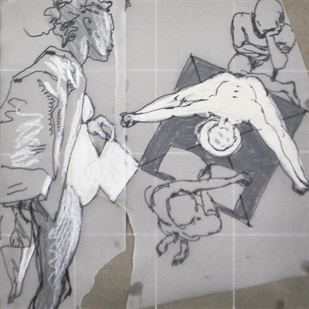 Franz Mölk (* Innsbruck 1947), Vita quotidiana;Collage, china, tempera,...