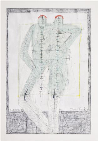 Tone Fink (*Schwarzenberg, Vorarlberg 1944), Figura doppia;Bleistift,...