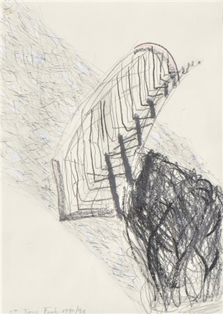 Tone Fink , Senza titolo, 1990/91;Tecnica mista su carta, 28,6 x 20,4 cm, in...