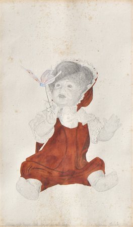 Elmar Peintner (* Zams 1954), Natura morta con bambola e farfalla di carta,...