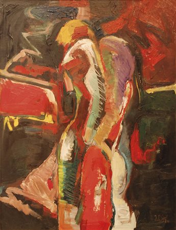 Ivo Rossi-Sief (* Innichen/San Candido 1949), Figura;Olio su tavola, 65 x 50...