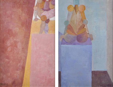 Georg Loewit (* Innsbruck 1959), Ciclo incontri 1/2, 1990;Olio su tela,...