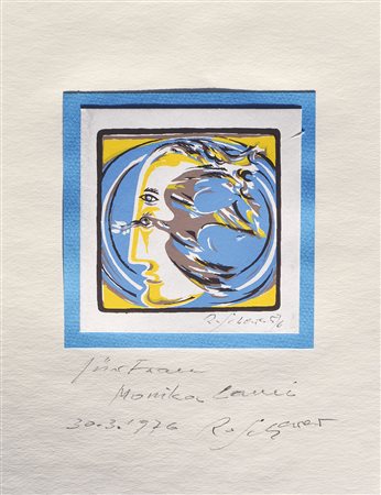 Robert Scherer (* Kortsch/Corces 1928), Colomba della pace, 1976;Litografia,...